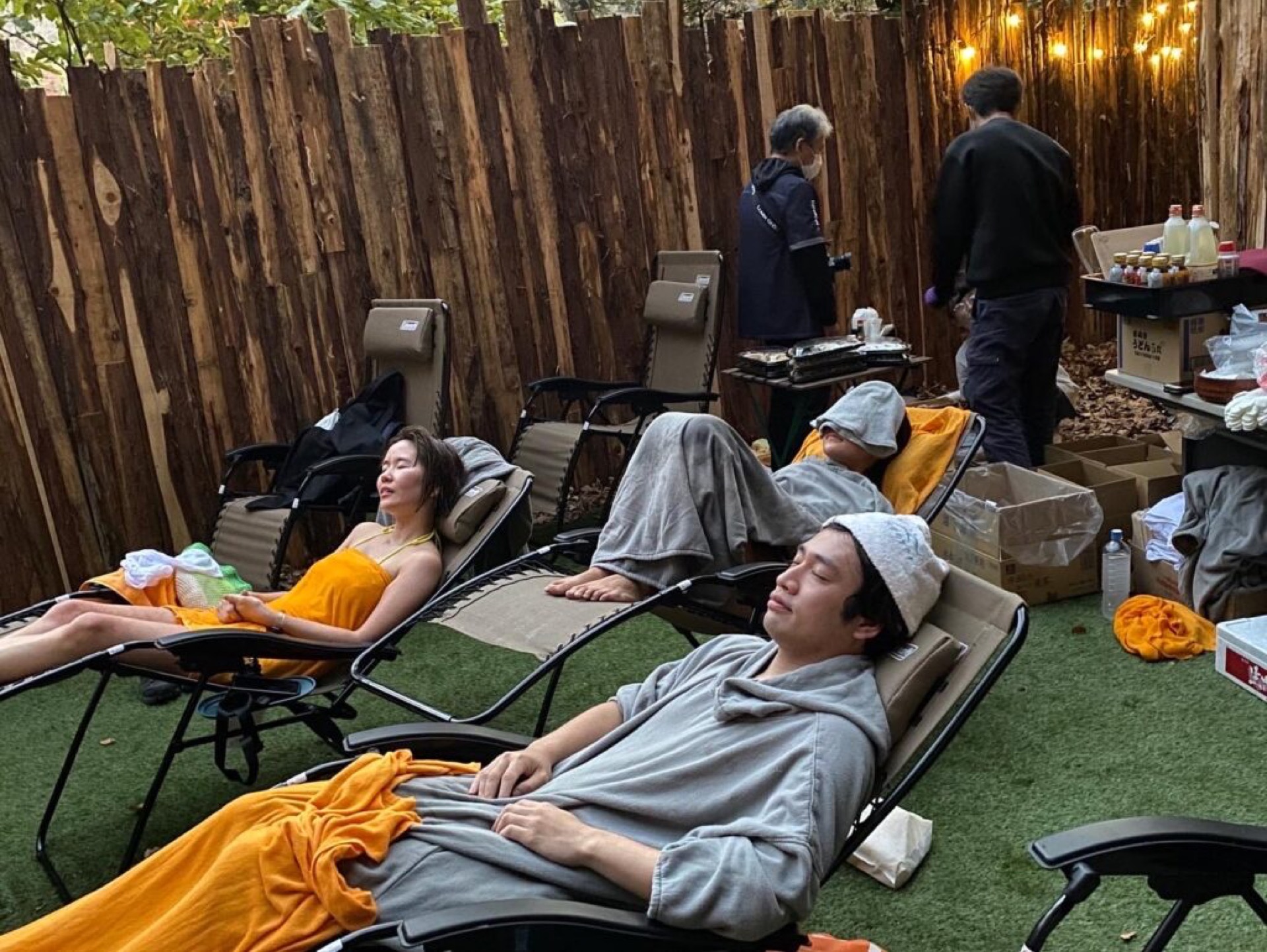Cooling off in the open air at the Forest Sauna