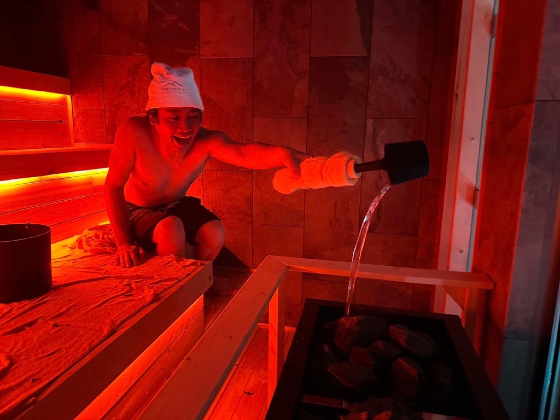 A scene from the Totonoi Retreat, where sauna, hot spring and food connect